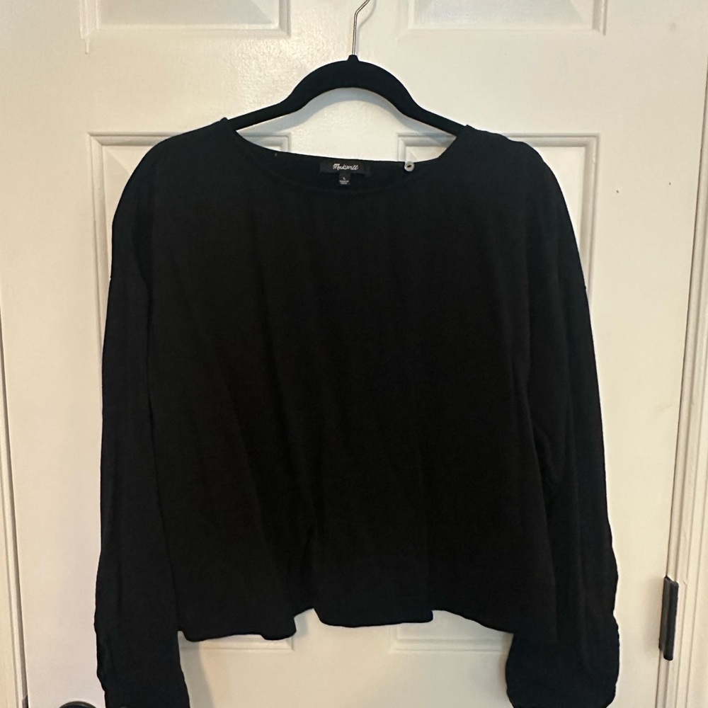 Madewell Black Boxy Long-Sleeve Sweatshirt